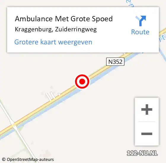 Locatie op kaart van de 112 melding: Ambulance Met Grote Spoed Naar Kraggenburg, Zuiderringweg op 5 augustus 2015 09:36