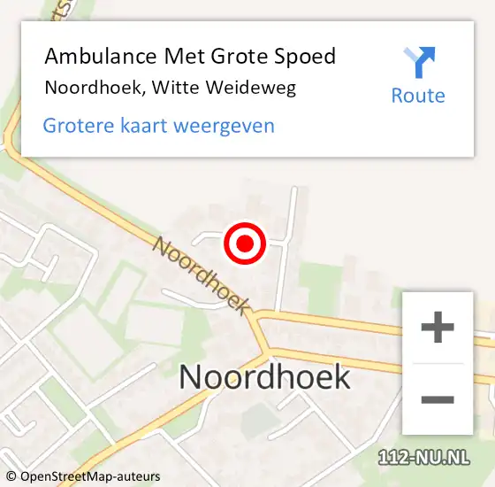 Locatie op kaart van de 112 melding: Ambulance Met Grote Spoed Naar Noordhoek, Witte Weideweg op 5 augustus 2015 10:23