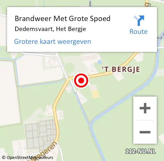 Locatie op kaart van de 112 melding: Brandweer Met Grote Spoed Naar Dedemsvaart, Het Bergje op 5 augustus 2015 11:33