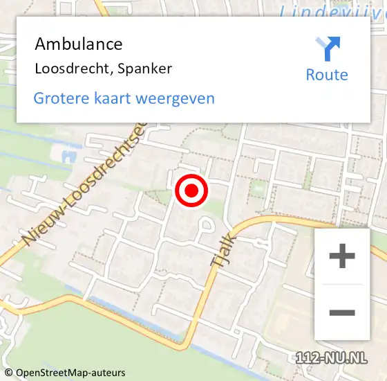 Locatie op kaart van de 112 melding: Ambulance Loosdrecht, Spanker op 16 november 2013 11:03