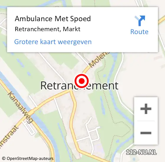 Locatie op kaart van de 112 melding: Ambulance Met Spoed Naar Retranchement, Markt op 5 augustus 2015 13:19