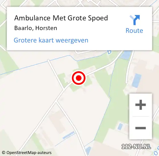 Locatie op kaart van de 112 melding: Ambulance Met Grote Spoed Naar Baarlo, Horsten op 5 augustus 2015 13:30