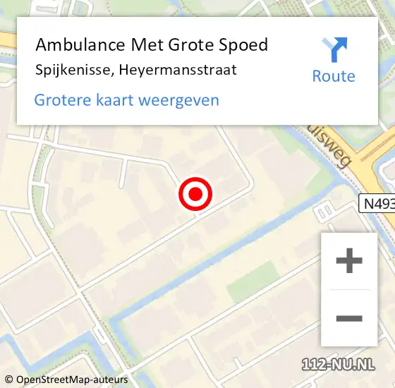 Locatie op kaart van de 112 melding: Ambulance Met Grote Spoed Naar Spijkenisse, Ir. H de Grootweg op 5 augustus 2015 13:41