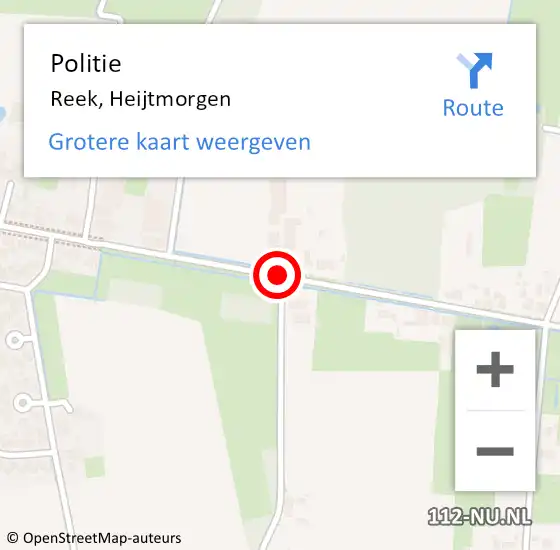 Locatie op kaart van de 112 melding: Politie Reek, Heijtmorgen op 5 augustus 2015 16:15