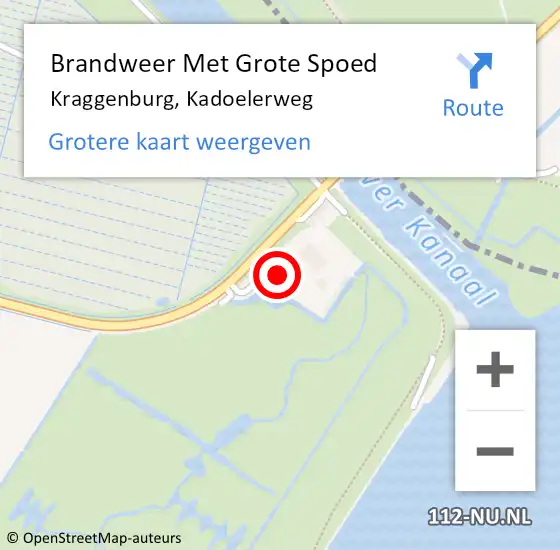 Locatie op kaart van de 112 melding: Brandweer Met Grote Spoed Naar Kraggenburg, Kadoelerweg op 5 augustus 2015 17:46