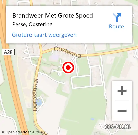 Locatie op kaart van de 112 melding: Brandweer Met Grote Spoed Naar Pesse, Oostering op 5 augustus 2015 17:47