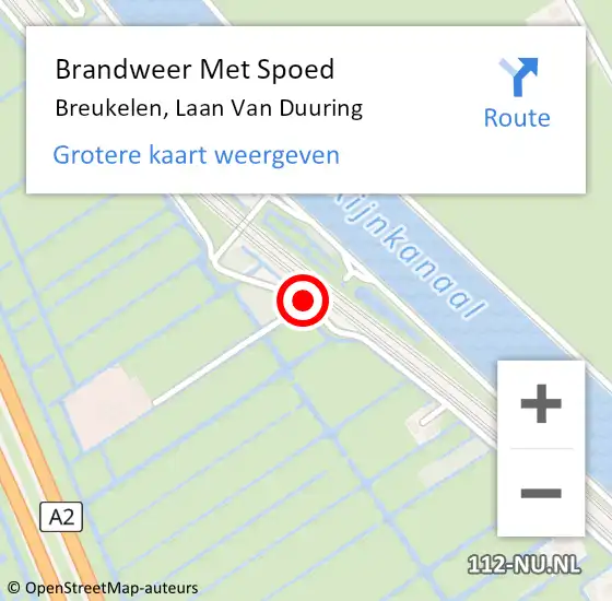 Locatie op kaart van de 112 melding: Brandweer Met Spoed Naar Breukelen, Laan Van Duuring op 5 augustus 2015 18:16