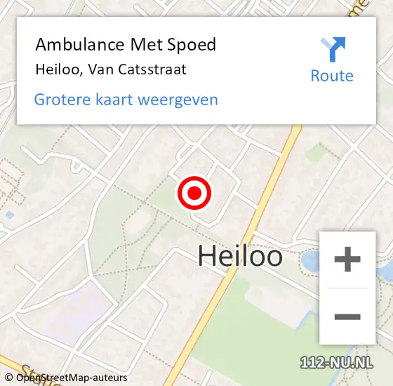 Locatie op kaart van de 112 melding: Ambulance Met Spoed Naar Heiloo, Van Catsstraat op 5 augustus 2015 19:06