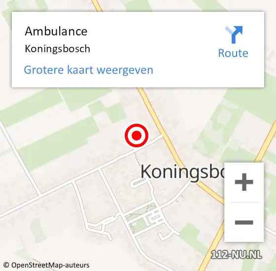 Locatie op kaart van de 112 melding: Ambulance Koningsbosch op 5 augustus 2015 19:56