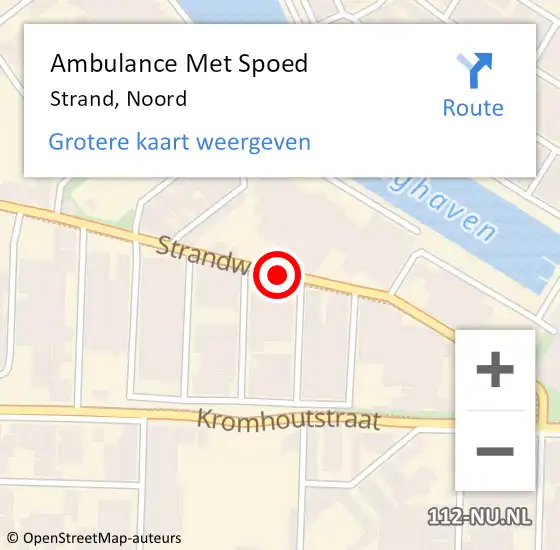 Locatie op kaart van de 112 melding: Ambulance Met Spoed Naar Strand, Noord op 5 augustus 2015 20:49