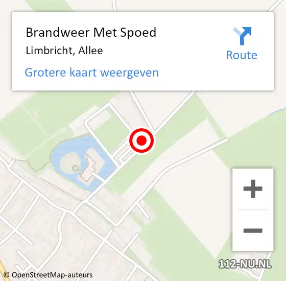 Locatie op kaart van de 112 melding: Brandweer Met Spoed Naar Limbricht, Allee op 5 augustus 2015 23:27