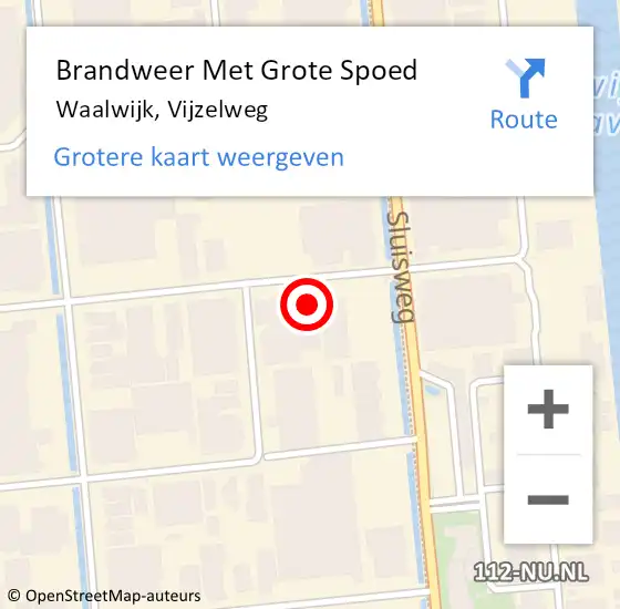Locatie op kaart van de 112 melding: Brandweer Met Grote Spoed Naar Waalwijk, Vijzelweg op 6 augustus 2015 01:30