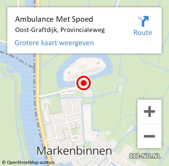 Locatie op kaart van de 112 melding: Ambulance Met Spoed Naar Oost-Graftdijk, Provincialeweg op 6 augustus 2015 07:16