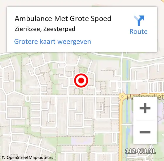 Locatie op kaart van de 112 melding: Ambulance Met Grote Spoed Naar Zierikzee, Zeesterpad op 6 augustus 2015 08:36