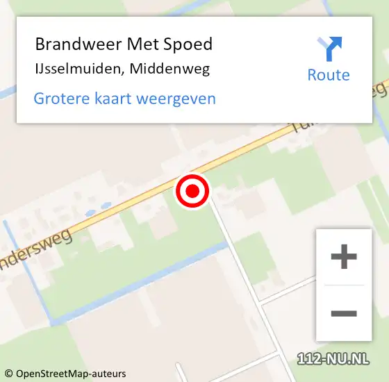 Locatie op kaart van de 112 melding: Brandweer Met Spoed Naar IJsselmuiden, Middenweg op 6 augustus 2015 10:45