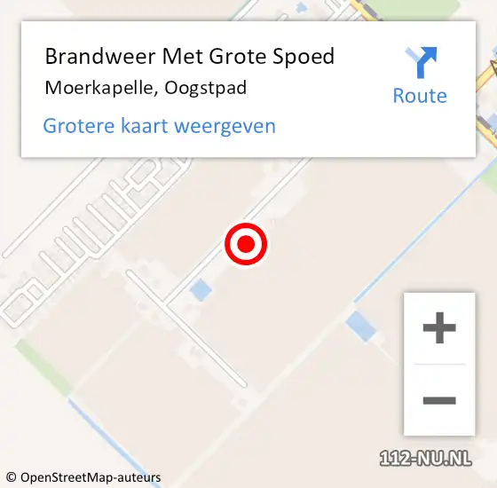 Locatie op kaart van de 112 melding: Brandweer Met Grote Spoed Naar Moerkapelle, Oogstpad op 6 augustus 2015 12:27