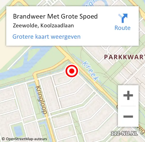 Locatie op kaart van de 112 melding: Brandweer Met Grote Spoed Naar Zeewolde, Koolzaadlaan op 6 augustus 2015 13:51