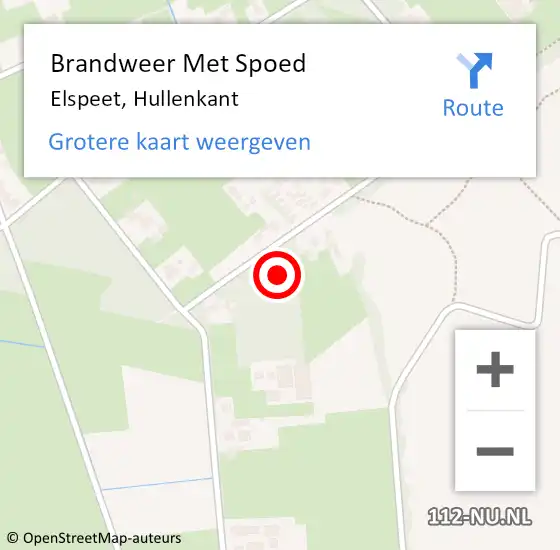 Locatie op kaart van de 112 melding: Brandweer Met Spoed Naar Elspeet, Hullenkant op 6 augustus 2015 16:45