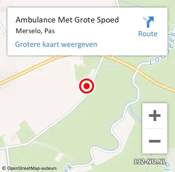 Locatie op kaart van de 112 melding: Ambulance Met Grote Spoed Naar Merselo, Pas op 6 augustus 2015 17:00