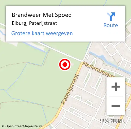 Locatie op kaart van de 112 melding: Brandweer Met Spoed Naar Elburg, Paterijstraat op 6 augustus 2015 17:29