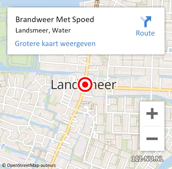 Locatie op kaart van de 112 melding: Brandweer Met Spoed Naar Landsmeer, Water op 6 augustus 2015 18:06