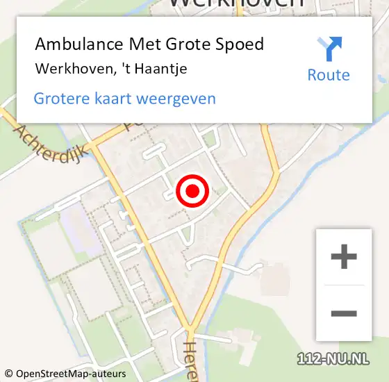 Locatie op kaart van de 112 melding: Ambulance Met Grote Spoed Naar Werkhoven, 't Haantje op 7 augustus 2015 00:14