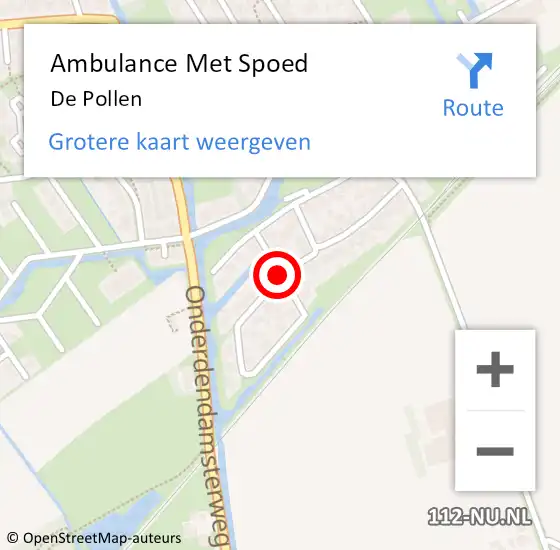 Locatie op kaart van de 112 melding: Ambulance Met Spoed Naar De Pollen op 7 augustus 2015 00:38