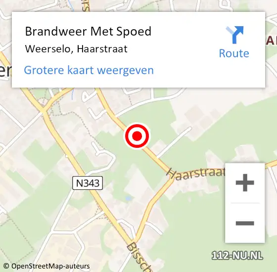 Locatie op kaart van de 112 melding: Brandweer Met Spoed Naar Weerselo, Haarstraat op 7 augustus 2015 09:44