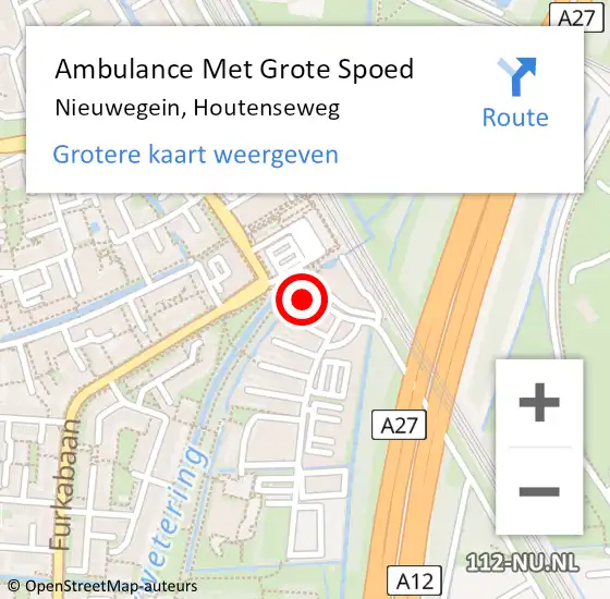 Locatie op kaart van de 112 melding: Ambulance Met Grote Spoed Naar Nieuwegein, Houtenseweg op 7 augustus 2015 10:52