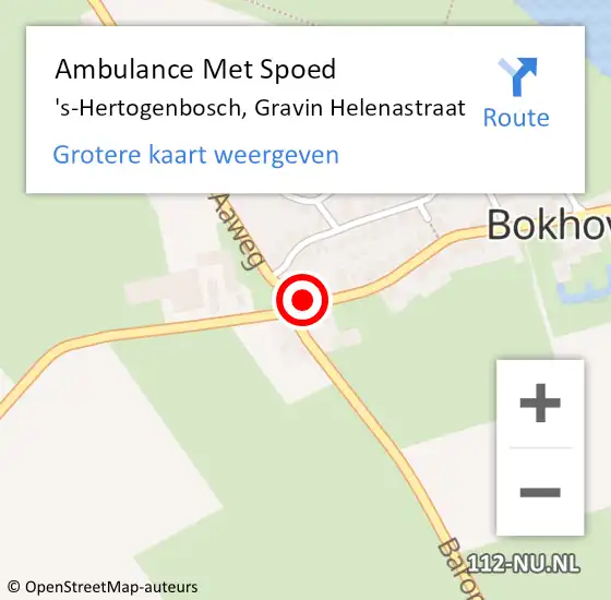 Locatie op kaart van de 112 melding: Ambulance Met Spoed Naar 's-Hertogenbosch, Gravin Helenastraat op 7 augustus 2015 12:13