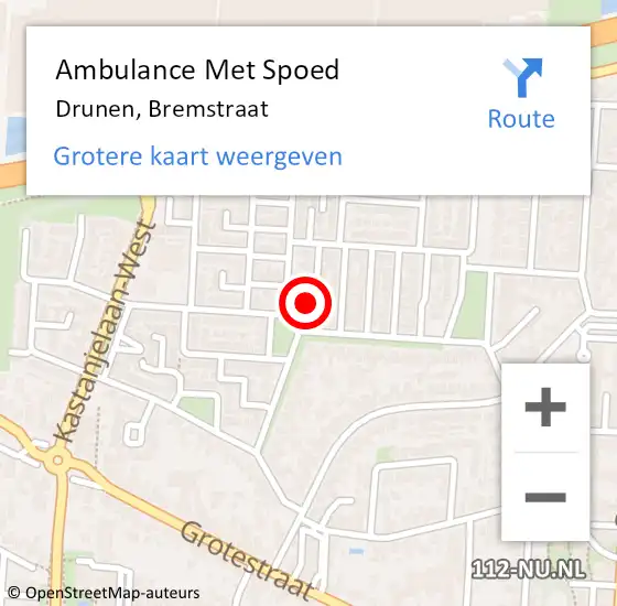 Locatie op kaart van de 112 melding: Ambulance Met Spoed Naar Drunen, Bremstraat op 7 augustus 2015 13:30