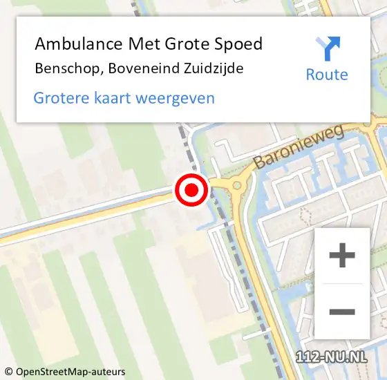 Locatie op kaart van de 112 melding: Ambulance Met Grote Spoed Naar Benschop, Boveneind Zuidzijde op 7 augustus 2015 13:48