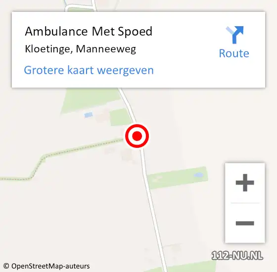 Locatie op kaart van de 112 melding: Ambulance Met Spoed Naar Kloetinge, Manneeweg op 7 augustus 2015 15:28