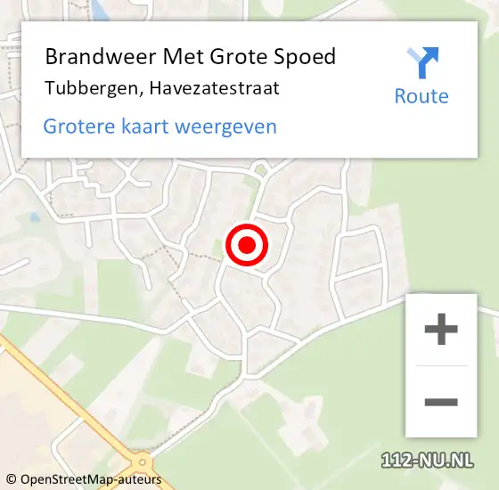 Locatie op kaart van de 112 melding: Brandweer Met Grote Spoed Naar Tubbergen, Havezatestraat op 16 november 2013 15:46