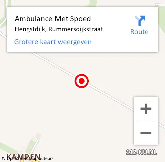 Locatie op kaart van de 112 melding: Ambulance Met Spoed Naar Hengstdijk, Rummersdijkstraat op 7 augustus 2015 20:31