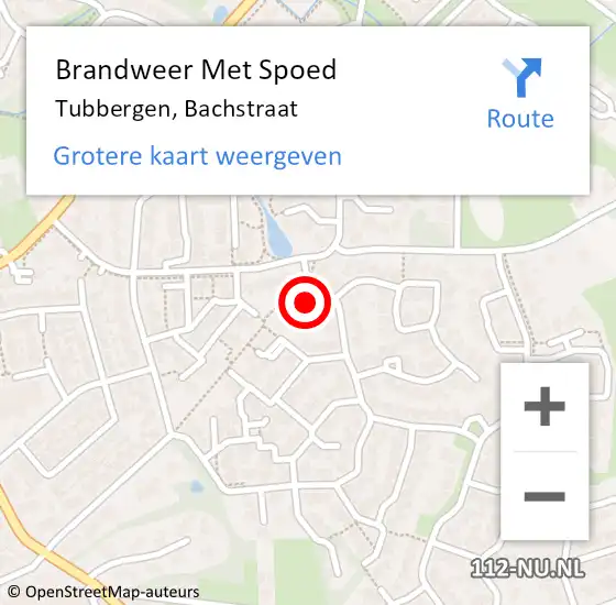 Locatie op kaart van de 112 melding: Brandweer Met Spoed Naar Tubbergen, Bachstraat op 7 augustus 2015 20:39