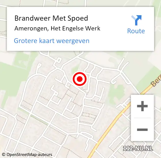 Locatie op kaart van de 112 melding: Brandweer Met Spoed Naar Amerongen, Het Engelse Werk op 7 augustus 2015 21:02