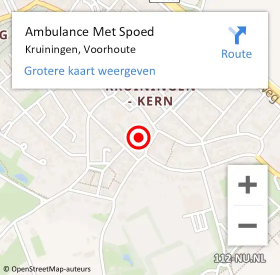 Locatie op kaart van de 112 melding: Ambulance Met Spoed Naar Kruiningen, Voorhoute op 8 augustus 2015 03:47