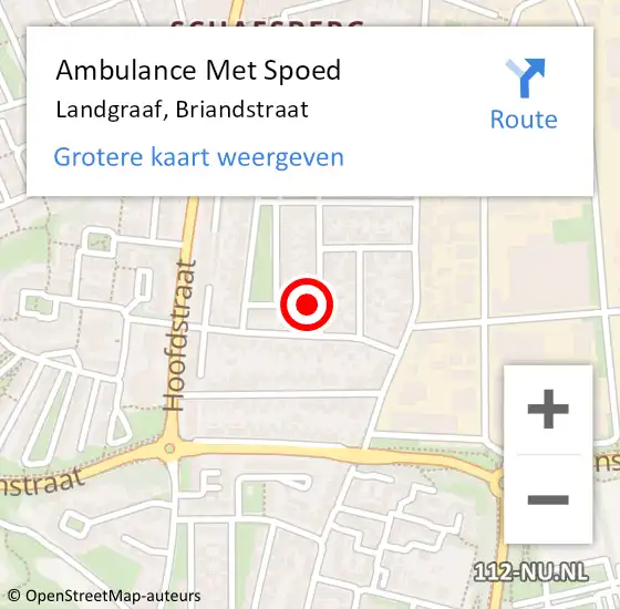 Locatie op kaart van de 112 melding: Ambulance Met Spoed Naar Landgraaf, Briandstraat op 16 november 2013 16:52
