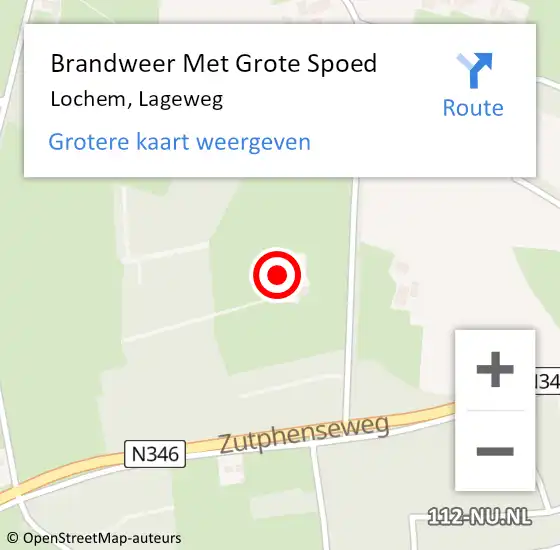 Locatie op kaart van de 112 melding: Brandweer Met Grote Spoed Naar Lochem, Lageweg op 16 november 2013 17:07