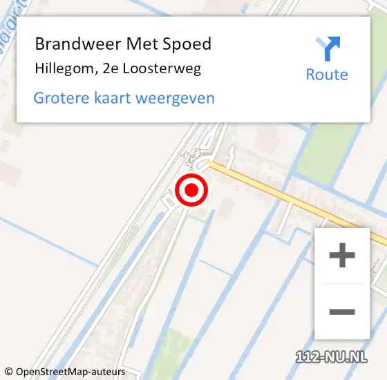 Locatie op kaart van de 112 melding: Brandweer Met Spoed Naar Hillegom, 2e Loosterweg op 16 november 2013 17:08