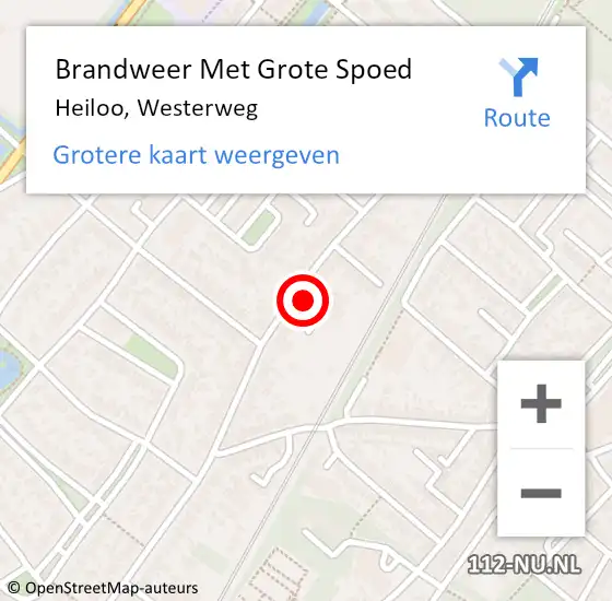 Locatie op kaart van de 112 melding: Brandweer Met Grote Spoed Naar Heiloo, Westerweg op 8 augustus 2015 13:00