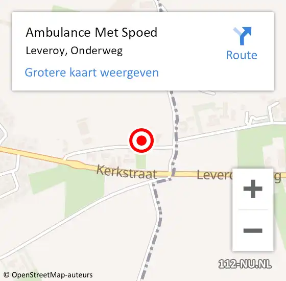 Locatie op kaart van de 112 melding: Ambulance Met Spoed Naar Leveroy, Onderweg op 16 november 2013 17:50