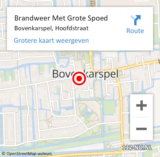 Locatie op kaart van de 112 melding: Brandweer Met Grote Spoed Naar Bovenkarspel, Hoofdstraat op 16 november 2013 18:00