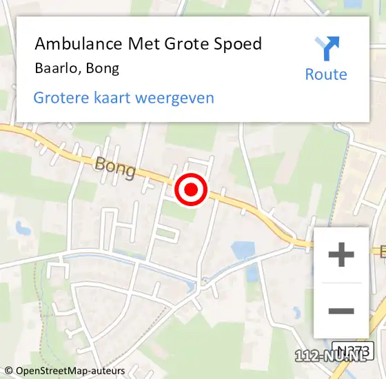 Locatie op kaart van de 112 melding: Ambulance Met Grote Spoed Naar Baarlo, Bong op 8 augustus 2015 18:55