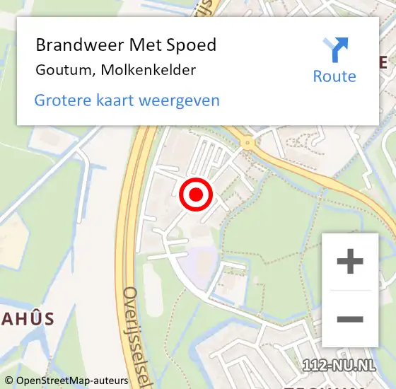 Locatie op kaart van de 112 melding: Brandweer Met Spoed Naar Goutum, Molkenkelder op 8 augustus 2015 19:11