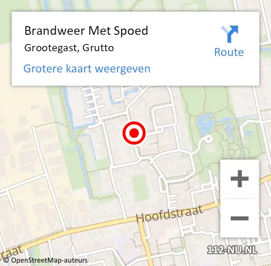 Locatie op kaart van de 112 melding: Brandweer Met Spoed Naar Grootegast, Grutto op 8 augustus 2015 19:33