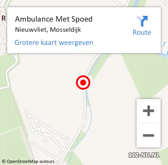 Locatie op kaart van de 112 melding: Ambulance Met Spoed Naar Nieuwvliet, Mosseldijk op 8 augustus 2015 22:03