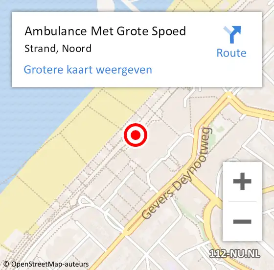 Locatie op kaart van de 112 melding: Ambulance Met Grote Spoed Naar Strand, Noord op 9 augustus 2015 00:56