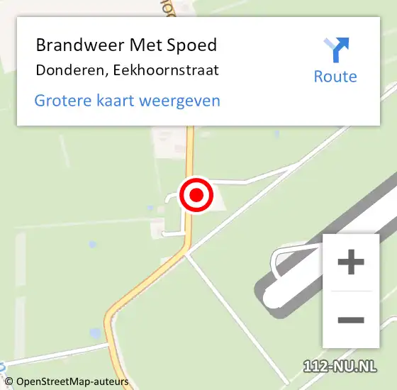 Locatie op kaart van de 112 melding: Brandweer Met Spoed Naar Donderen, Eekhoornstraat op 9 augustus 2015 08:11